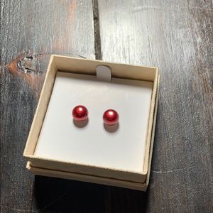 Red pearl stainless steel back studs